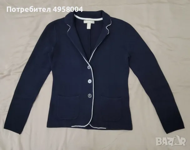 Дамска синя плетена жилетка с дълъг ръкав Banana Republic, размер XS