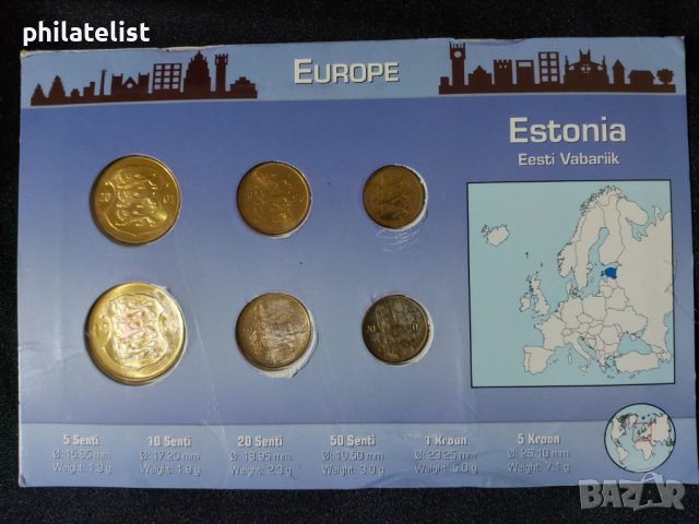 Естония 1991-2002 - Комплектен сет от 6 монети, снимка 2 - Нумизматика и бонистика - 44479820