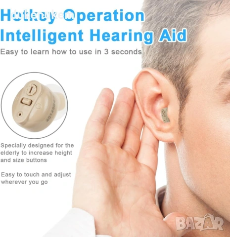 Акумулаторен слухов апарат, In-Ear, с кейс за зареждане, снимка 2 - Друга електроника - 53124462