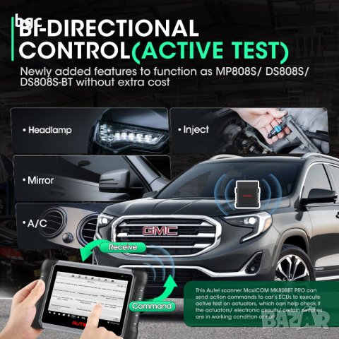 НОВА AUTEL MAXICOM MK808BT PRO 2025 - ПРОФЕСИОНАЛНА АВТОДИАГНОСТИКА С ПЪЛЕН ПАКЕТ АУТЕЛ, снимка 4 - Друга електроника - 39851315
