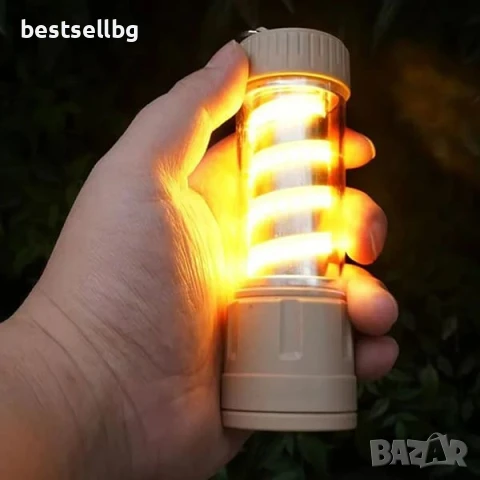 Мощна акумулаторна къмпинг LED лампа преносимо осветление лед фенер риболов туризъм палатка аварии, снимка 7 - Къмпинг осветление - 51178755