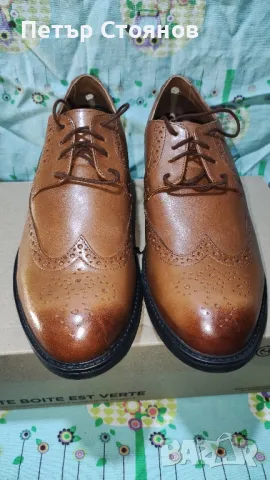 Елегантни мъжки половинки от естествена кожа Clarks №43, снимка 2 - Официални обувки - 49524081
