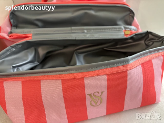 Victoria's Secret Раница и Хладилна Чанта 2 в 1, Розово-Коралово Райе, снимка 7 - Раници - 51241283