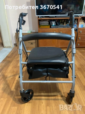 Ролатор/ проходилка с 4 колела, седалка, облегалка и торба – нов, неизползван, снимка 5 - Грижа за възрастни - 53155757