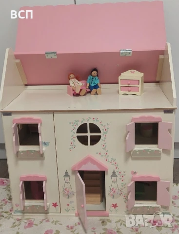 Детска дървена къща за кукли с аксесоари, снимка 3 - Играчки за стая - 51118476