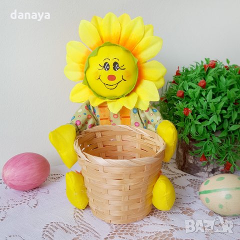2746 Декоративна кошничка за великденски яйца Слънце, снимка 4 - Декорация за дома - 35879825