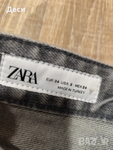 сиви дънки с висока талия на Zara, снимка 5 - Дънки - 48105552