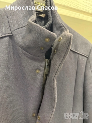 Мъжко палто Zara Man - тъмносиньо, елегантен модел. Рязмер S, снимка 4 - Якета - 52400966