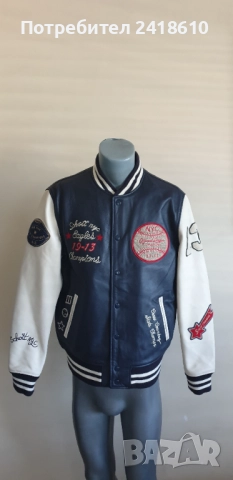 Schott NYC Teddy Avec Badges Leather Jacket Mens Size L  НОВО! ОРИГИНАЛ! Ест. кожа!, снимка 8 - Якета - 51801091