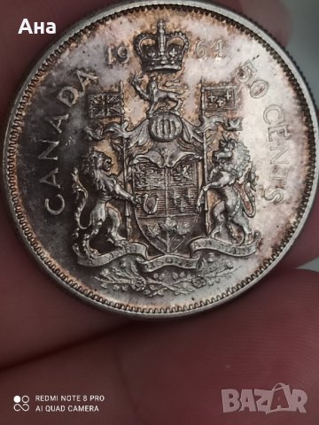 50 цента 1964 г Канада сребро

, снимка 6 - Нумизматика и бонистика - 41736876
