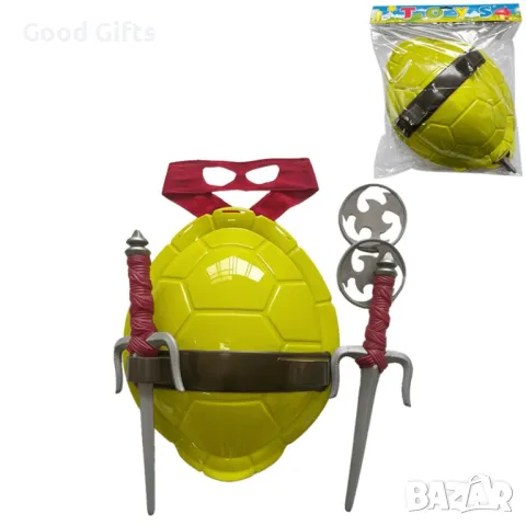 Детски Комплект Костенурките нинджа с маска, Коруба щит, Мечове