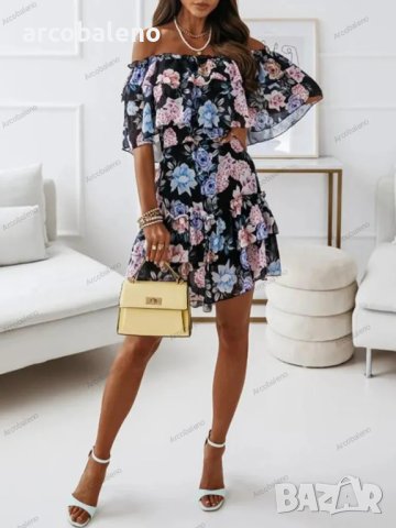 Дамска секси лятна рокля с отворени рамене, 3цвята , снимка 5 - Рокли - 39816069