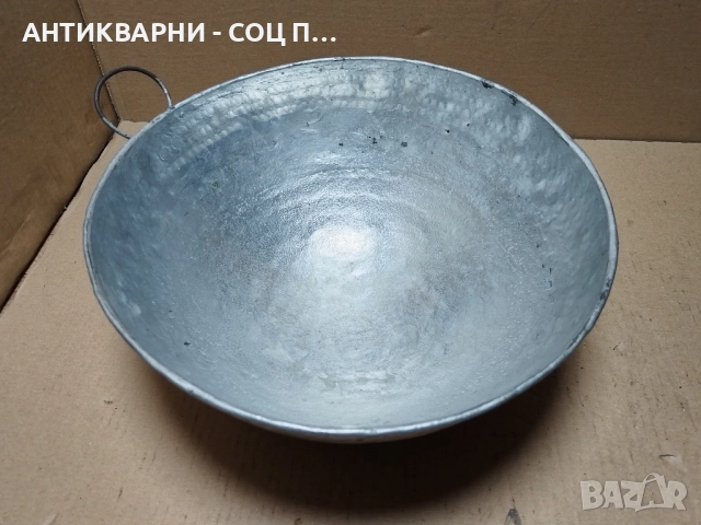 Стара Кована Медна Възрожденска Купа За Месене На Тесто, Басан. , снимка 2 - Антикварни и старинни предмети - 52240204