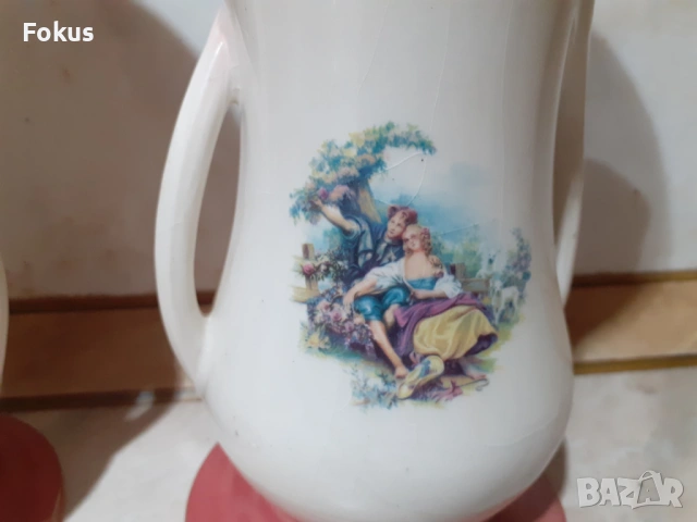 Чифт вази стар английски порцелан отлични с маркировки, снимка 3 - Антикварни и старинни предмети - 53390909