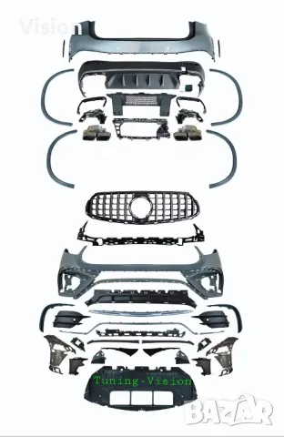 x254 GLC63 AMG пакет предна задна броня решетка накрайници дифузьор джанти , снимка 5 - Части - 49496815