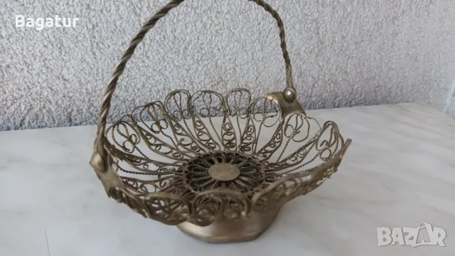 Стар,филигран,съд,панер,за бонбони, снимка 8 - Антикварни и старинни предмети - 48038032