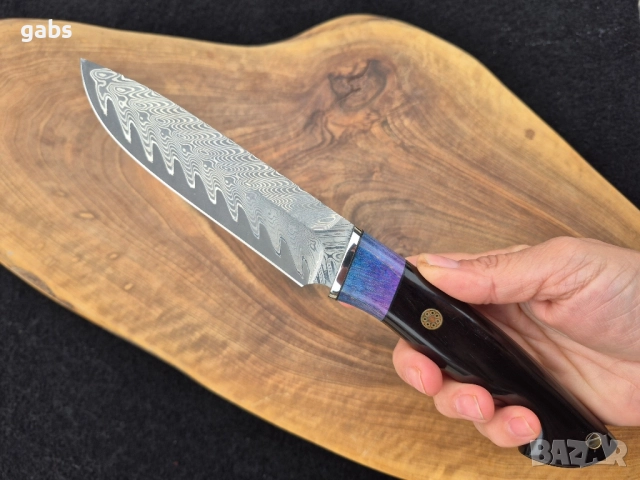 Ловен нож дамаска стомана LN423, снимка 10 - Ножове - 52325007