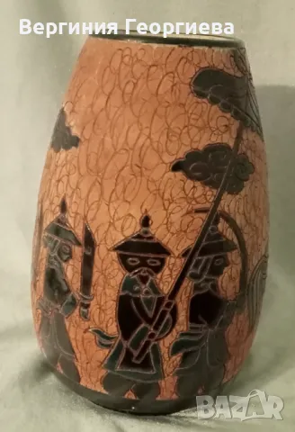 Винтидж керамична ваза Dona Saigon , снимка 4 - Вази - 49601616