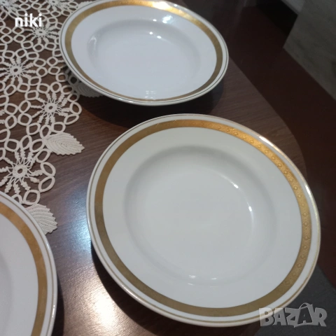 4 броя чиний за супа + Голямо плато., снимка 5 - Чинии - 53356667