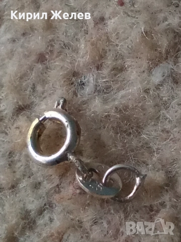 Сребърна карабинка закопчалка 50914, снимка 5 - Колиета, медальони, синджири - 52339221