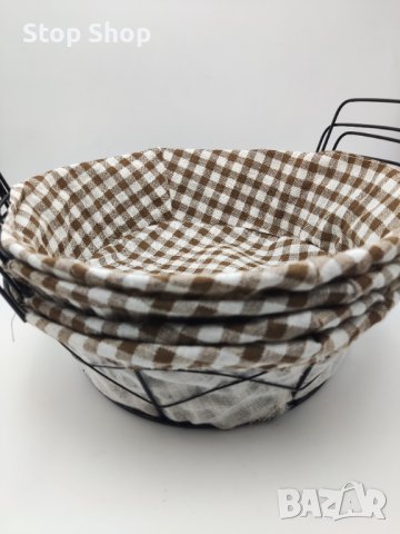 Метален поднос панер с текстил   , снимка 3 - Декорация за дома - 41481090