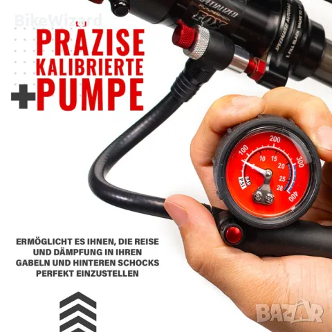 Pro Bike Tool  Помпа за амортисьор за велосипед до 300 PSI 20 бара НОВА, снимка 2 - Аксесоари за велосипеди - 47817612