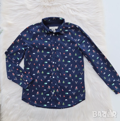 Детска Коледна риза H&M 11-12 години , снимка 6 - Детски ризи - 52859505