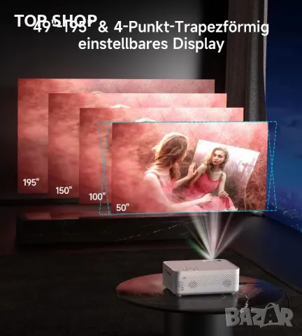 Мини Видео Android Bluetooth WiFi проектор z01/720p/9500 lm/ръчно фокусиране/дистанционно, снимка 4 - Плейъри, домашно кино, прожектори - 49308609