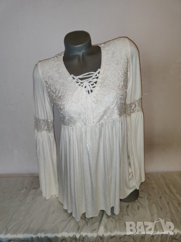 Елегантна бяла блуза р-р М, снимка 9 - Блузи с дълъг ръкав и пуловери - 39489388