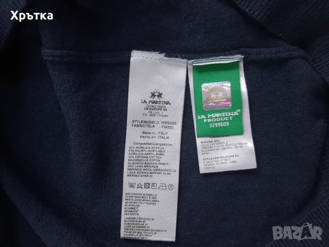 La Martina - Оригинален мъжки пуловер с цип размер M, снимка 9 - Пуловери - 53570344