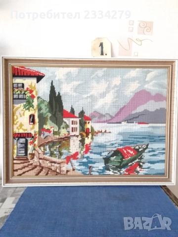 Стари немски гоблени големи в дървени рамки, снимка 5 - Гоблени - 47712671