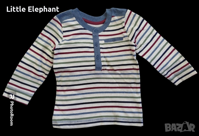 Блузка с дълъг ръкав за 12-18 мес момченце,ряйе кочета и райе,Англия/нова