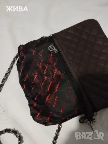 Кафява дамска чанта през рамо, снимка 7 - Чанти - 48021793