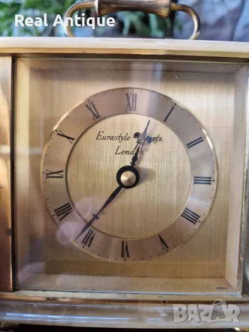 Прекрасен антикварен английски настолен часовник месинг и оникс , снимка 6 - Антикварни и старинни предмети - 50345108