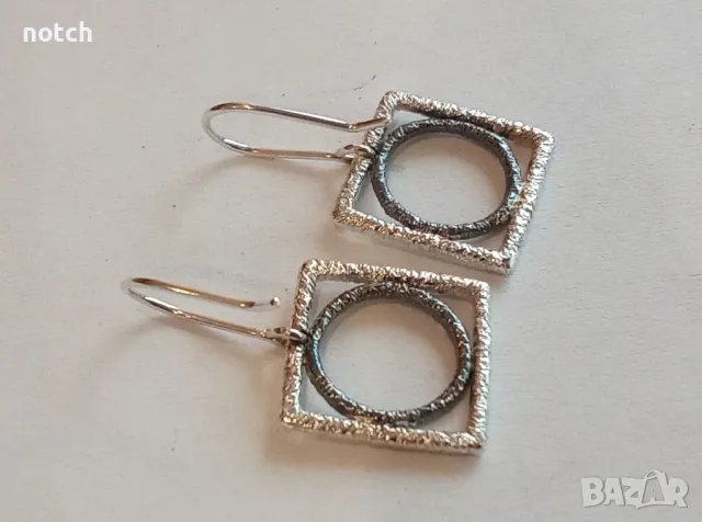 Сребърни обеци, снимка 5 - Обеци - 49770615