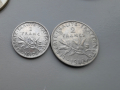 1 и 2 франка 1917г., снимка 1 - Нумизматика и бонистика - 44671590