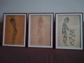 Картина "Арабски момичета" комплект от 3 броя, всяка една  с размер 24/33 см. Рамките са включени , снимка 1