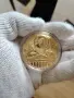 Сребърна монета с масивна позлата 24 каратово златно покритие 2oz Proof 62.2 гр, снимка 2