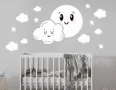 Стикер за детска стая " Луна и спящо облаче "  , снимка 1