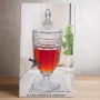 Луксозен стъклен диспенсър за сок и напитки 3L с капак и кранче, снимка 4