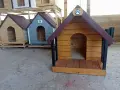 Дървена къща за куче с веранда , кучешка колиба дървени къщи за кучета, снимка 1