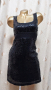 S Черна рокля с черни пайети , снимка 1 - Рокли - 44628986