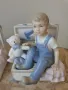 2бр Leonardo Collection статуетки/ЛЕОНАРДО английски порцеланови фигури на деца с играчки-мечета, снимка 2