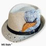 Рисувана мъжка шапка тип бомбе , снимка 1 - Шапки - 41616650