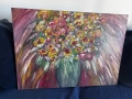 Маслена картина с букет цветя – масло върху платно, снимка 1