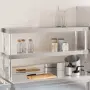 vidaXL Работна маса, 2 нива, 110x30x65 см, неръждаема стомана（SKU: 376449）, снимка 2