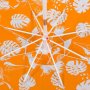 Плажен чадър, ветроустойчив, накланящ се, оранжев с шарка на листа UV ~50 - 2 м, снимка 3
