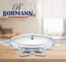 Съд за затопляне Bohmann, 3л. Овал, 2 Свещи, Стоманен капак, Стъкло, Инокс, снимка 6