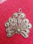 Сребърен медальон филигран паунова опашка, снимка 1