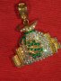 ПОЗЛАТЕН КЪСМЕТЛИЙСКИ ХАЗАРТЕН МЕДАЛЬОН с ЦИРКОНИ и ЗЕЛЕНИ КАМЪНИ 15401, снимка 3